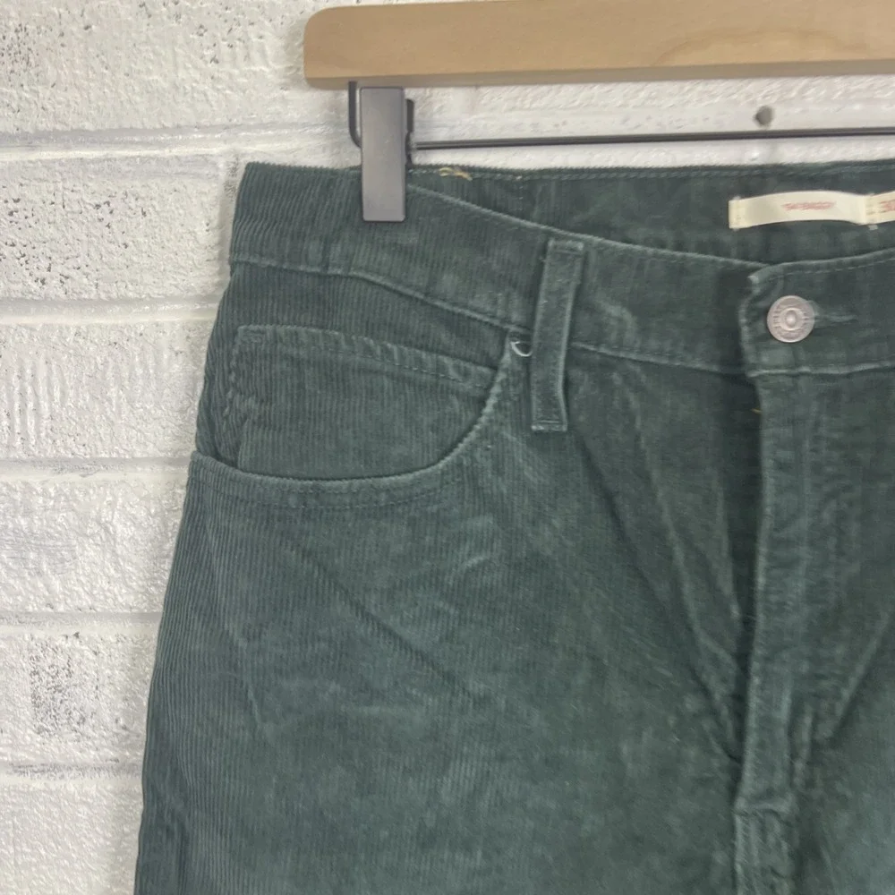 Levis Corduroy 94 Baggy Pants Womens Size 32 Green Straight Leg Pockets